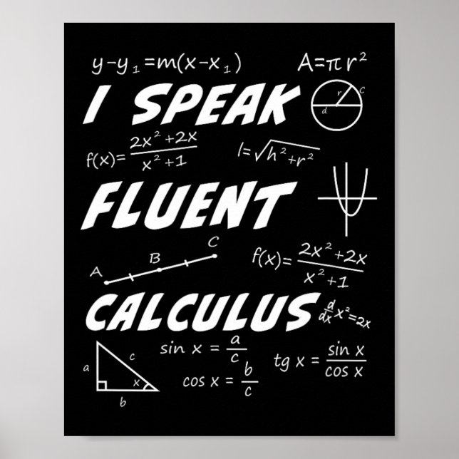 Póster Cálculo Pi Day Algebra Geometría Trigonometría Stu (Frente)