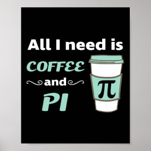 Póster Cálculo Trigono de Geometría de Lover de café Pi D