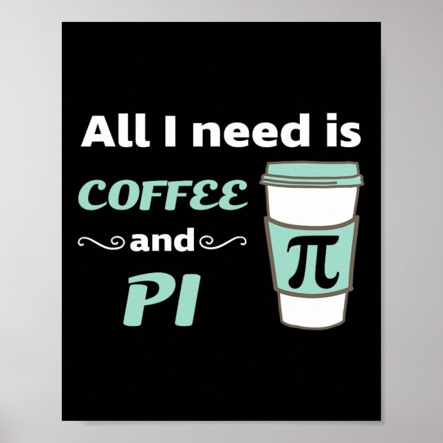 Póster Cálculo Trigono de Geometría de Lover de café Pi D (Frente)