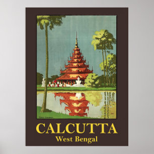 Póster Calcuta, la capital de Bengala Occidental, India