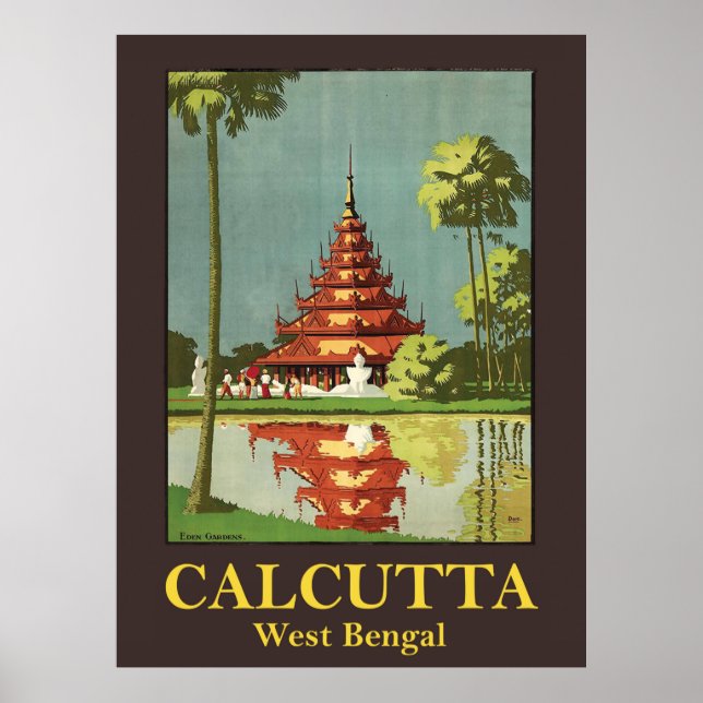 Póster Calcuta, la capital de Bengala Occidental, India (Frente)