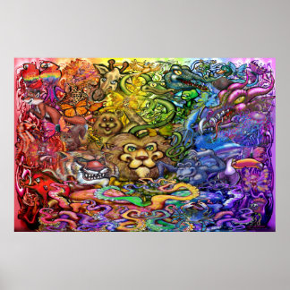 Póster Caleidoscopio de Criaturas 24x36
