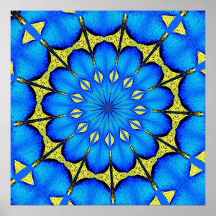 Póster Caleidoscopio de plumas de pavo real 4