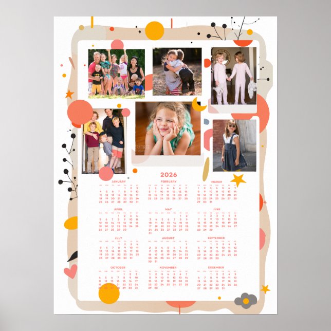 Póster Calendar 2026 Family Photo Poster 18x24 (Frente)