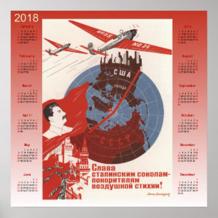 Póster Calendario 2018 poster Soviética 1937