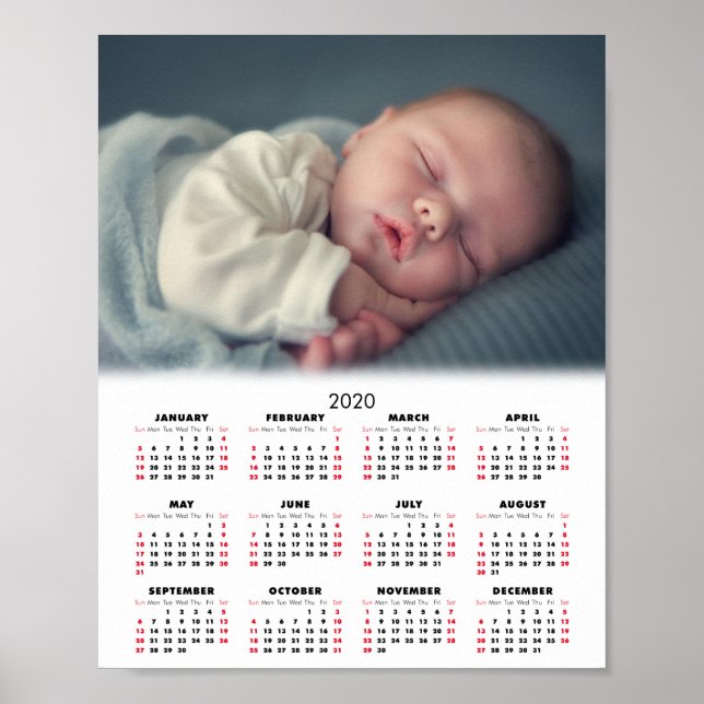Póster Calendario 2020 con tu foto (Frente)
