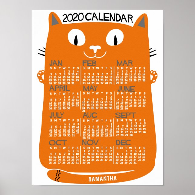 Póster Calendario 2020 (Consulte Descripción de la nueva  (Frente)