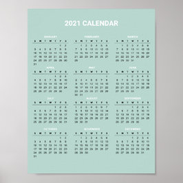 Póster Calendario 2020 simple pero elegante | POSTER