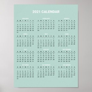 Póster Calendario 2020 simple pero elegante POSTER