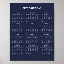 Calendario 2021 simple pero elegante | POSTER