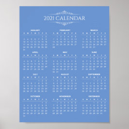 Póster Calendario 2021 simple pero elegante | POSTER