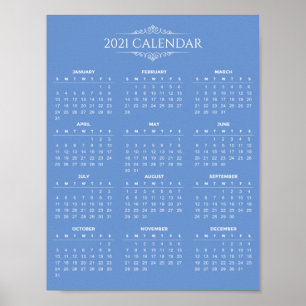 Póster Calendario 2021 simple pero elegante POSTER