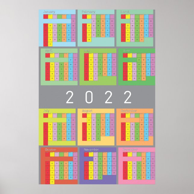 Póster calendario 2022 a todo color (Frente)