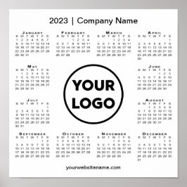 Póster Calendario 2023 con logotipo y nombre de la empres