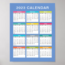 Póster Calendario 2023 lindo y colorido | POSTER