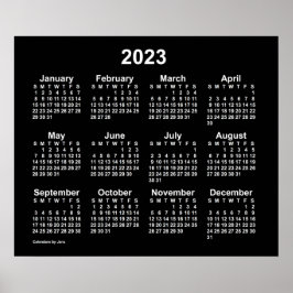 Póster Calendario 2023 Neon White Wall de Janz Poster