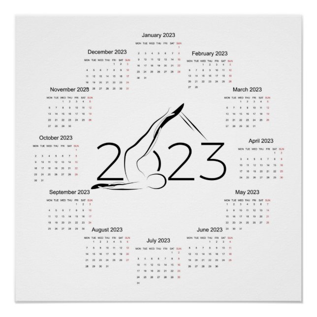 Póster Calendario 2023 para el instructor Pilates (Anverso)