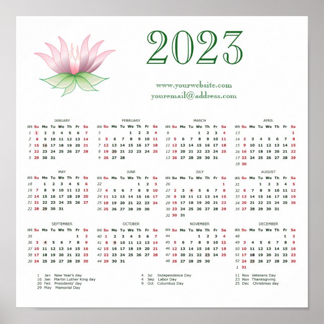 Póster Calendario 2023 para las actividades (Frente)