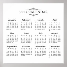 Póster Calendario 2023 simple pero elegante | POSTER