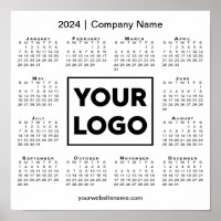 Calendario 2024 con logotipo y nombre de la empres