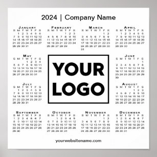 Póster Calendario 2024 con logotipo y nombre de la empres