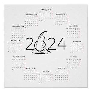 Póster Calendario 2024 para el instructor Pilates