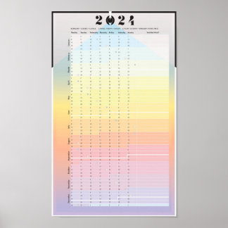 Póster Calendario 2024 - Poster de Moon Planner