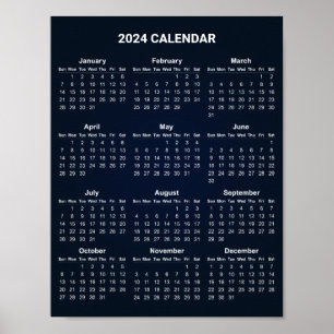 Póster Calendario 2024 simple pero elegante   POSTER