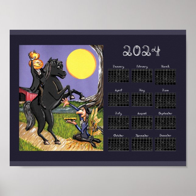 Póster Calendario 2024 Sleepy Hollow Jinete sin Cabeza (Frente)