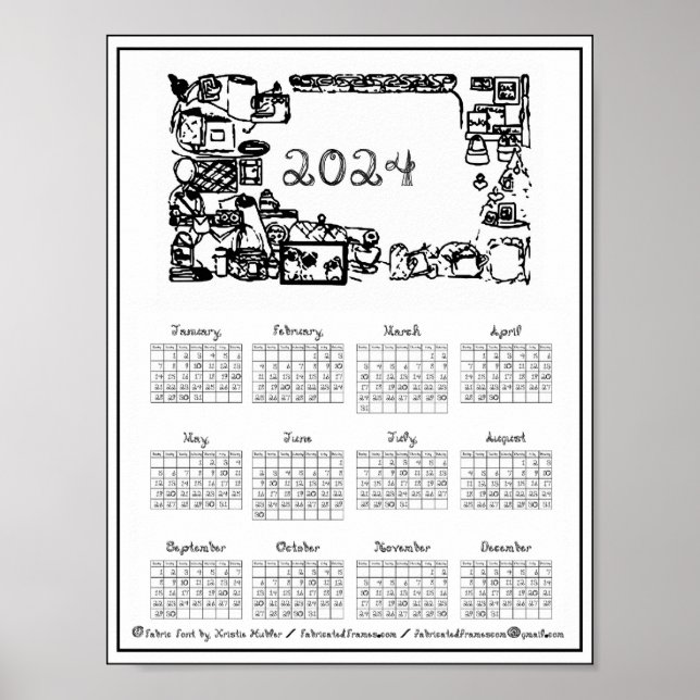 Póster Calendario 2024 Tela Fuentes Marcos Fabricados de  (Frente)