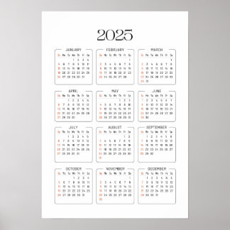 Póster Calendario 2025