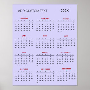 Póster Calendario 2025 de moda con texto personalizado   