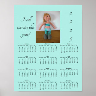 Póster Calendario 2025 - Poster de promesas de ejercicio
