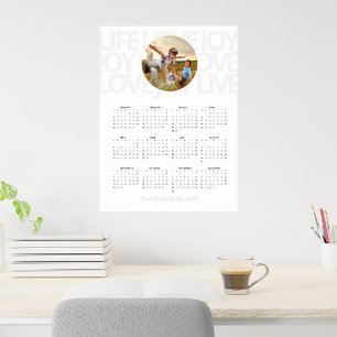 Póster Calendario 2025 SImple Negrita VIVE AMA ALEGRÍA