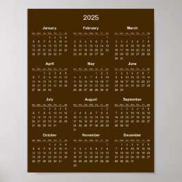 Póster Calendario 2025 simple pero elegante |