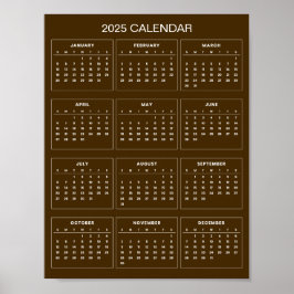 Póster Calendario 2025 Simple pero Elegante | 