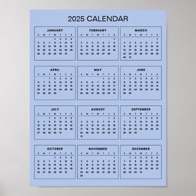 Póster Calendario 2025 simple pero elegante | (Frente)