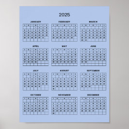 Póster Calendario 2025 simple pero elegante |