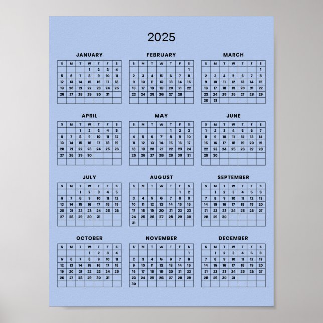 Póster Calendario 2025 simple pero elegante | (Frente)