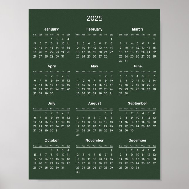 Póster Calendario 2025 simple pero elegante | (Frente)