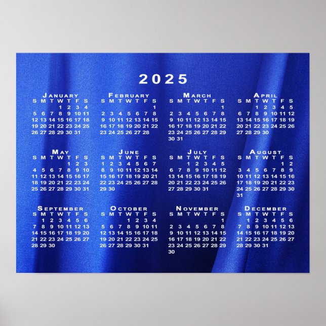 Póster Calendario 2025 sobre plantilla de fotos de resume (Frente)