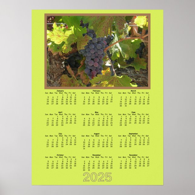 Póster Calendario - 2025 Uvas en la Vid (Frente)