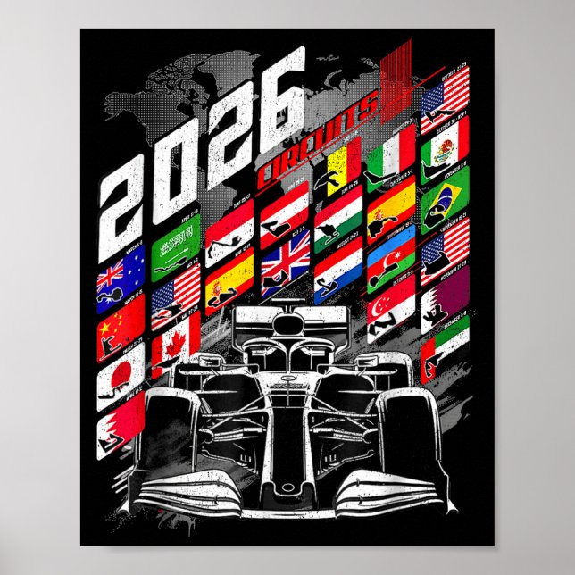 Póster Calendario 2026 Circuito de Carreras Lugares  (Frente)
