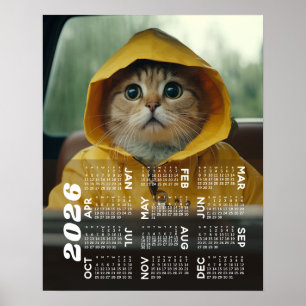 Póster Calendario 2026 con Foto Vista Anual Completa Mode