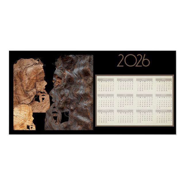 Póster Calendario 2026 de perfil de mujer perpleja (Anverso)