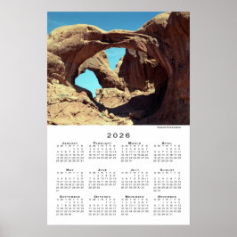 Póster Calendario 2026 del Paisaje Desértico de Double Ar