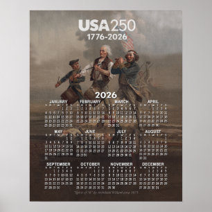 Póster Calendario 2026 - Espíritu del 76 - 250 años de Am