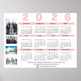Póster Calendario 2026 Foto Navidad Año Nuevo Corporativo