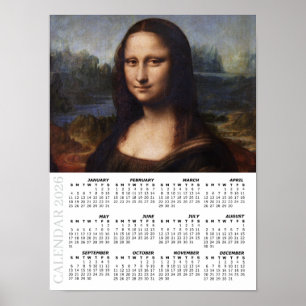 Póster Calendario 2026, Grande, Mona Lisa/ Leonardo da Vi