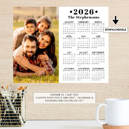 Póster Calendario 2026 - Poster personalizado de la foto